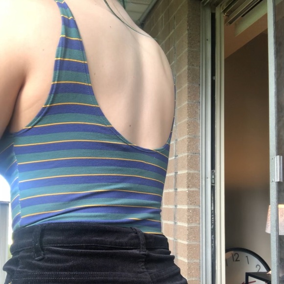 Blue and green striped bodysuit - Picture 2 of 2